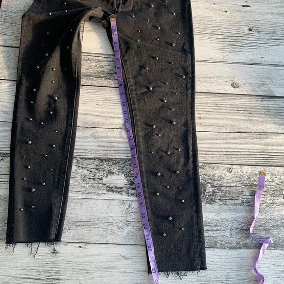 Black Studded Women's Jeans - Picture 15 of 16